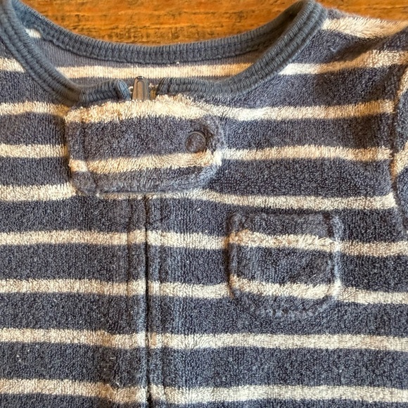 Carter's Blue and White Striped Footed One Piece - Picture 4 of 5